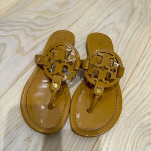 Tory Burch patent leather Miller sandals, size 6.5